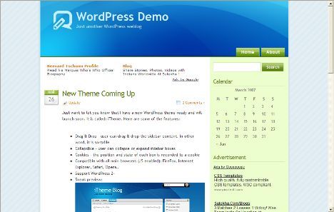 Glossy Blue WordPress Theme