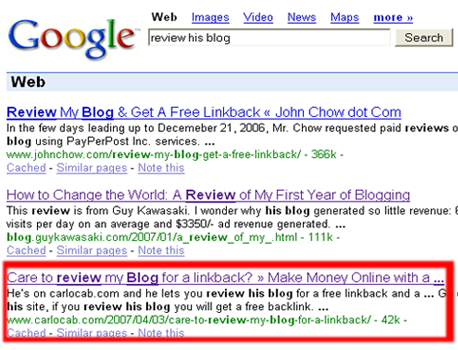 Review his blog