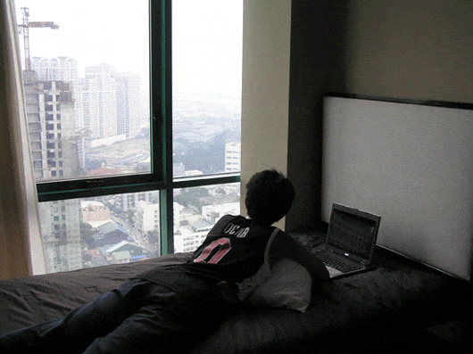 Me in the 31st floor of the hotel.